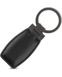 BOSS by HUGO BOSS Leather Key Ring With Logo-engraved Gunmetal Hardware - Multicolour