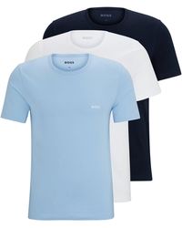 BOSS - Three-pack Of Logo Underwear T-shirts In Cotton Jersey - Lyst