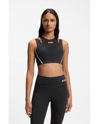 BOSS - Active Sports Bra With Mesh Insert - Lyst