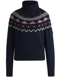 BOSS - Equestrian Rollneck Sweater With Knitted Pattern - Lyst