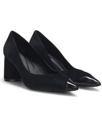 BOSS - Pumps Aus Veloursleder Mit Lederkappe - Lyst