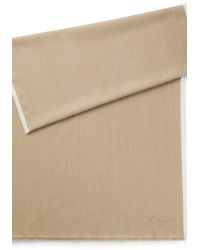 BOSS - Écharpe En Coton Mélangé Avec Logo Manuscrit Brodé - Lyst