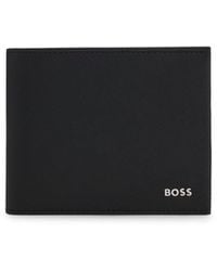 BOSS - Structured Trifold Wallet With Polished Logo Lettering - Lyst