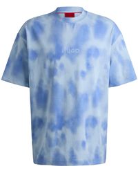 HUGO - T-shirt Van Katoenen Jersey Met Seizoensprint - Lyst