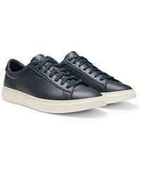 BOSS - Baskets En Cuir Grainé Avec Semelle En Gomme - Lyst