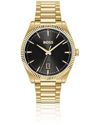 BOSS - Cheswick-Tone Watch With Fluted Bezel - Lyst