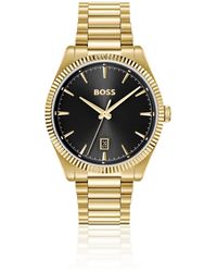BOSS - Cheswick-Tone Watch With Fluted Bezel - Lyst