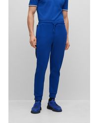 BOSS - Cotton-blend Tracksuit Bottoms With Side-stripe Tape - Lyst
