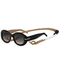 BOSS - Black-acetate Sunglasses With Chain Strap - Lyst