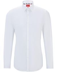 HUGO - Slim-Fit Hemd aus bügelleichter Oxford-Baumwolle - Lyst