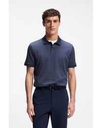 BOSS - Cotton Polo Shirt With Jacquard Pattern - Lyst