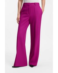 HUGO - Regular-Fit Trousers With Wide Leg - Lyst
