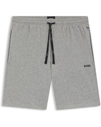 BOSS - Shorts Aus Elastischem Baumwoll-Jersey Mit Logo-Stickerei - Lyst