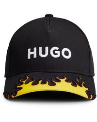 HUGO - Cap aus Baumwoll-Twill mit 3D-Flamme und Logo-Stickerei - Lyst