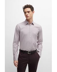 BOSS - Regular-fit Shirt In Easy-iron Striped Stretch Cotton - Lyst