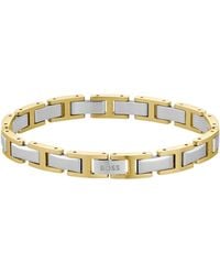 BOSS - Two-Tone H-Link Cuff With Logo Clasp - Lyst