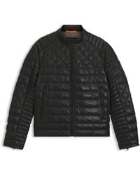 BOSS - Jacke Aus Nappaleder Mit Verschiedenen Absteppungen - Lyst