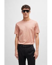 BOSS - Regular-fit T-shirt In Structured Mercerized Cotton - Lyst