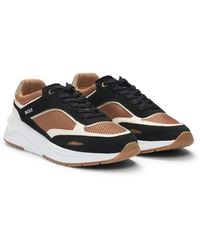 BOSS - Mixed-Material Trainers With Suede And Mesh - Lyst