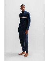 BOSS - Stretch-cotton Loungewear Set With Signature Stripes And Logos - Lyst