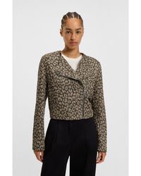 BOSS - Cropped Biker Jacket - Lyst