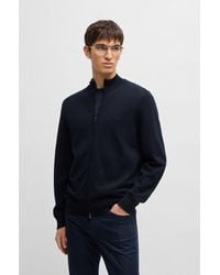 BOSS - Knitted Zip-Up Cardigan - Lyst
