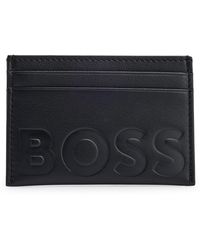 BOSS - Kartenetui aus genarbtem Leder mit Logo-Prägung - Lyst