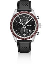 BOSS - Grand Prix Vitesse-Dial Watch With Perforated Strap - Lyst