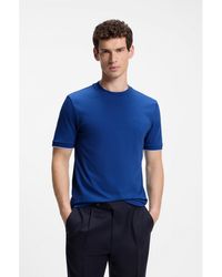 BOSS - Cotton T-Shirt With Tipped Sleeve Cuffs - Lyst