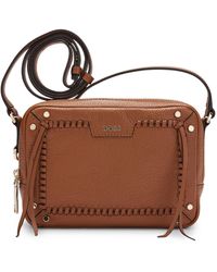 BOSS - Grained-leather Crossbody Bag With Whipstitch Details - Lyst