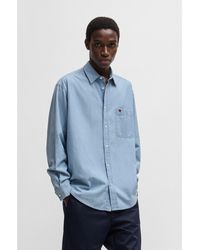 HUGO - Oversized-Fit Overshirt - Lyst