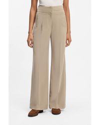 BOSS - Straight-Fit Trousers With Pleat Front - Lyst
