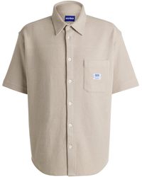 HUGO - Kurzarm-Hemd Aus Baumwoll-Mix Mit Waffelstruktur - Lyst