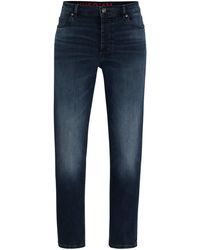HUGO - Blaue Tapered-Fit Jeans aus Stretch-Denim - Lyst