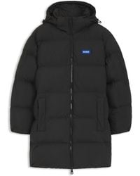 HUGO - Waterafstotend, Relaxed-Fit, Gewatteerd Jack Met Verstelbare Capuchon - Lyst