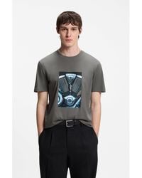 HUGO - Cotton-Jersey T-Shirt With Biker-Inspired Artwork - Lyst