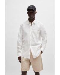 BOSS - Regular-fit Shirt In Organic-cotton Poplin - Lyst