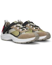 HUGO - Baskets Inspirées Des Chaussures De Course En Cuir Suédé Et Mesh - Lyst
