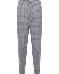 BOSS x Russell Athletic Houndstooth Relaxed-fit Trousers With Exclusive Logo - Grey