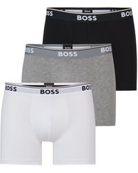 BOSS by HUGO BOSS Set Van Drie Boxershorts Met Logo's Van Stretchkatoen - Zwart