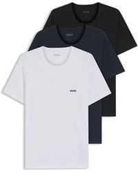 BOSS - Boss - 3-pack Of Logo Embroidered T-shirts In Cotton - Lyst