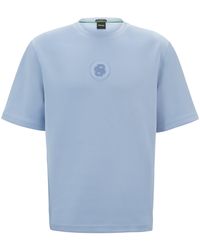 BOSS - Relaxed-Fit T-Shirt mit Aufnäher mit doppeltem Monogramm - Lyst