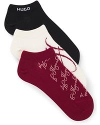 HUGO - Three-Pack Of Ankle-Length Socks - Lyst