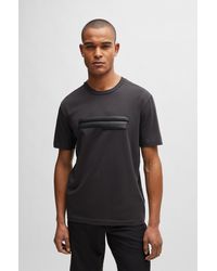 BOSS - Regular-fit T-shirt In Stretch Cotton With Logo Artwork - Lyst