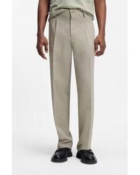HUGO - Modern-Fit Trousers With Herringbone Weave - Lyst
