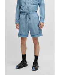 HUGO - X Rb Drawstring Shorts With Piping Details - Lyst