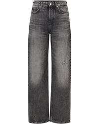 HUGO - Relaxed-Fit Jeans aus grauem Used-Denim - Lyst
