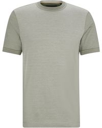 BOSS - Regular-Fit T-Shirt aus Baumwolle und Seide mit verschiedenen Strukturen - Lyst