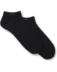BOSS - Two-pack Of Ankle-length Socks In Stretch Fabric - Lyst