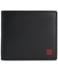 HUGO - Leather Wallet With Stacked Logo And Coin Pocket - Lyst
